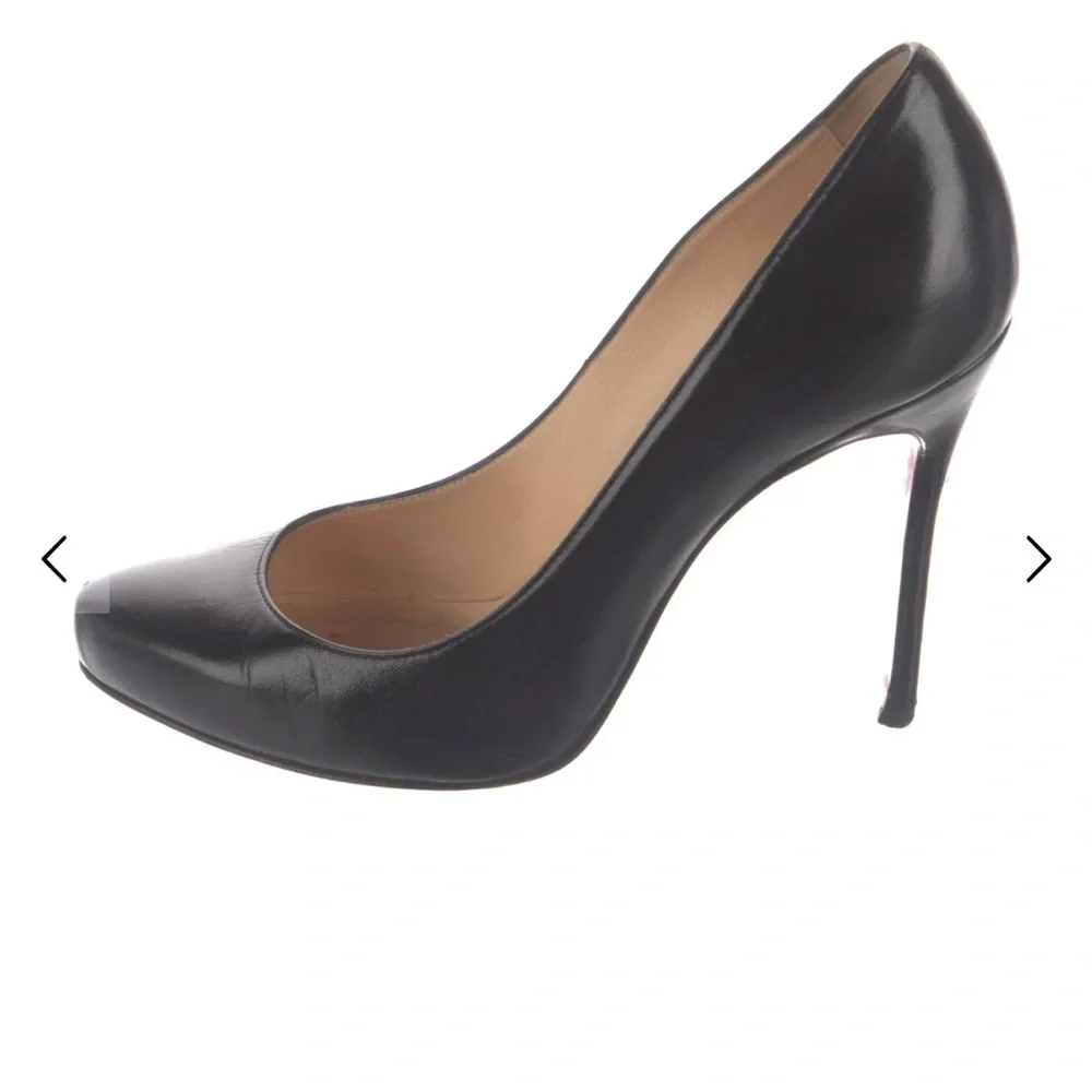 Christian Louboutin Black Leather Heels - Picture 1 of 4